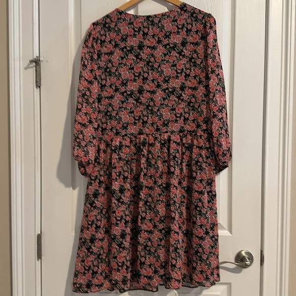 Primary Black and Pink Floral Long Sleeve Dress NWT - Picture 4 of 11